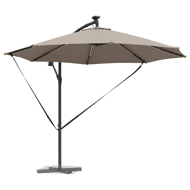 Afbeelding laden in galerijviewer, Vidaxl parasol taupe 294 x 294 x 248 cm polyester en aluminium
