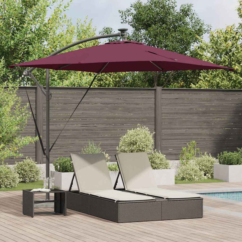ギャラリービューアに画像をロードする, Vidaxl cantilever banana parasol bordeauxrood 249 x 249 x 250 cm
