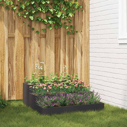 Vidaxl tuin bloempot zwart 90 x 90 x 35 cm koudgewalst staal