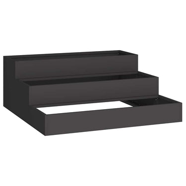 Vidaxl tuin bloempot zwart 90 x 90 x 35 cm koudgewalst staal
