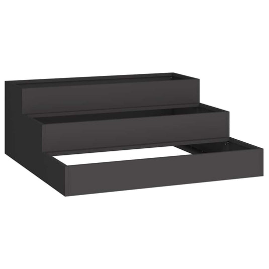 Vidaxl tuin bloempot zwart 90 x 90 x 35 cm koudgewalst staal