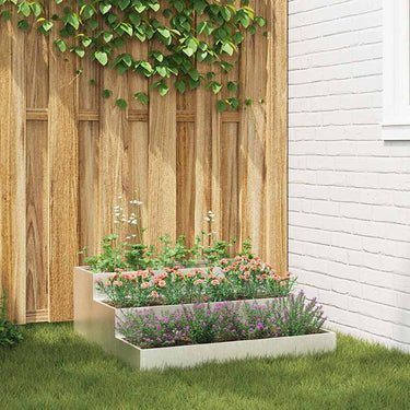 Vidaxl tuin bloempot zilver 90 x 90 x 35 cm roestvrij staal