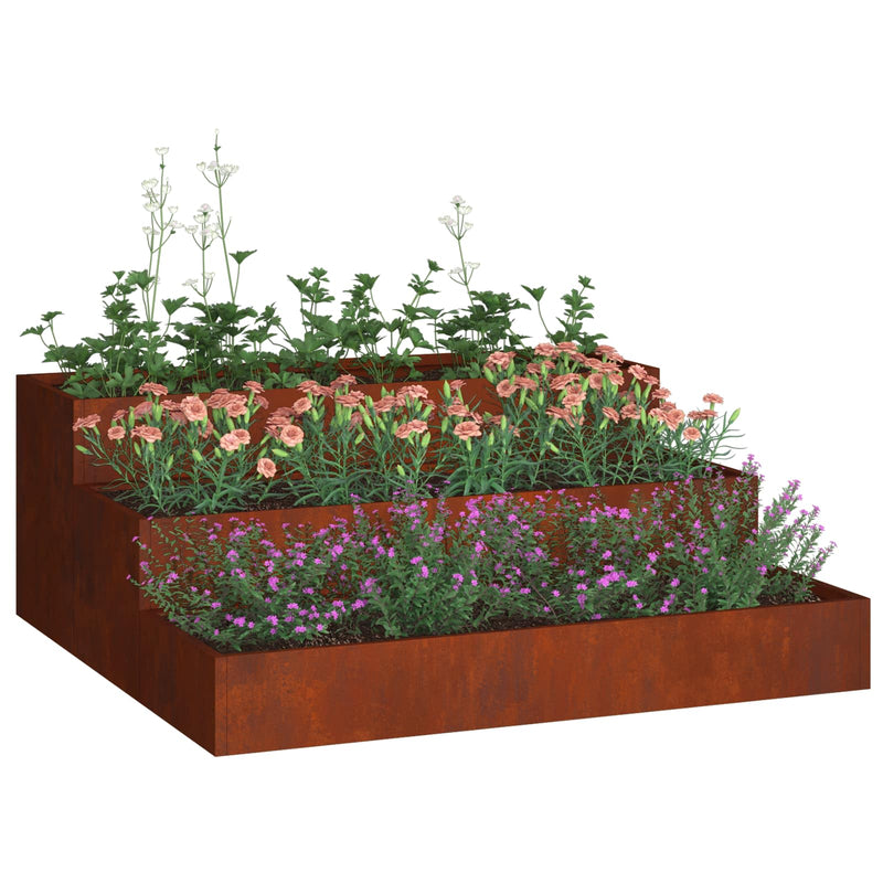 ギャラリービューアに画像をロードする, Vidaxl tuin bloempot roestig 90 x 90 x 35 cm cortenstaal
