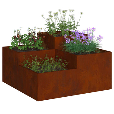 Vidaxl tuin bloempot roestig 80 x 80 x 48 cm cortenstaal