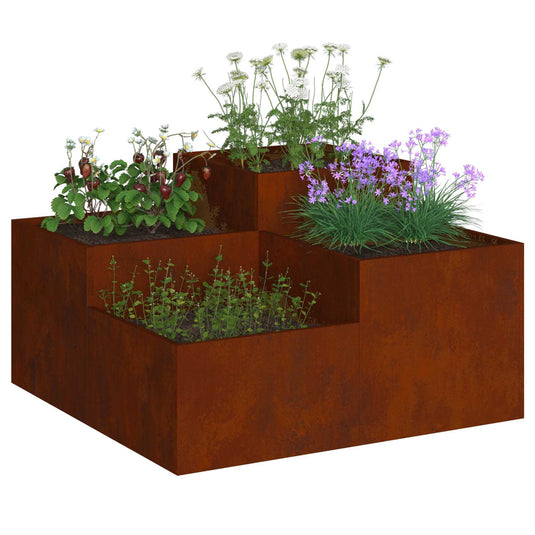 Vidaxl tuin bloempot roestig 80 x 80 x 48 cm cortenstaal
