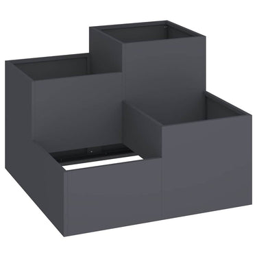Vidaxl tuin bloempot antraciet 80 x 80 x 60 cm staal