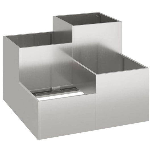 Vidaxl tuin bloempot zilver 80 x 80 x 60 cm roestvrij staal