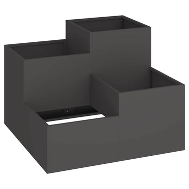 Vidaxl tuin bloempot zwart 100 x 100 x 60 cm staal
