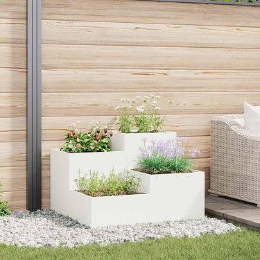 Vidaxl tuin bloempot wit 100 x 100 x 60 cm staal