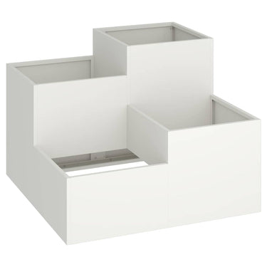 Vidaxl tuin bloempot wit 100 x 100 x 60 cm staal