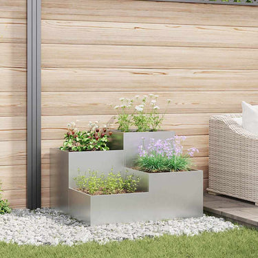 Vidaxl tuin bloempot zilver 100 x 100 x 60 cm gegalvaniseerd staal