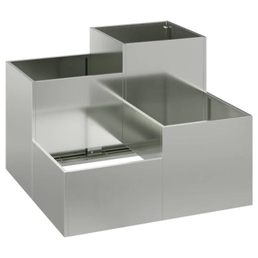 Vidaxl tuin bloempot zilver 100 x 100 x 60 cm gegalvaniseerd staal