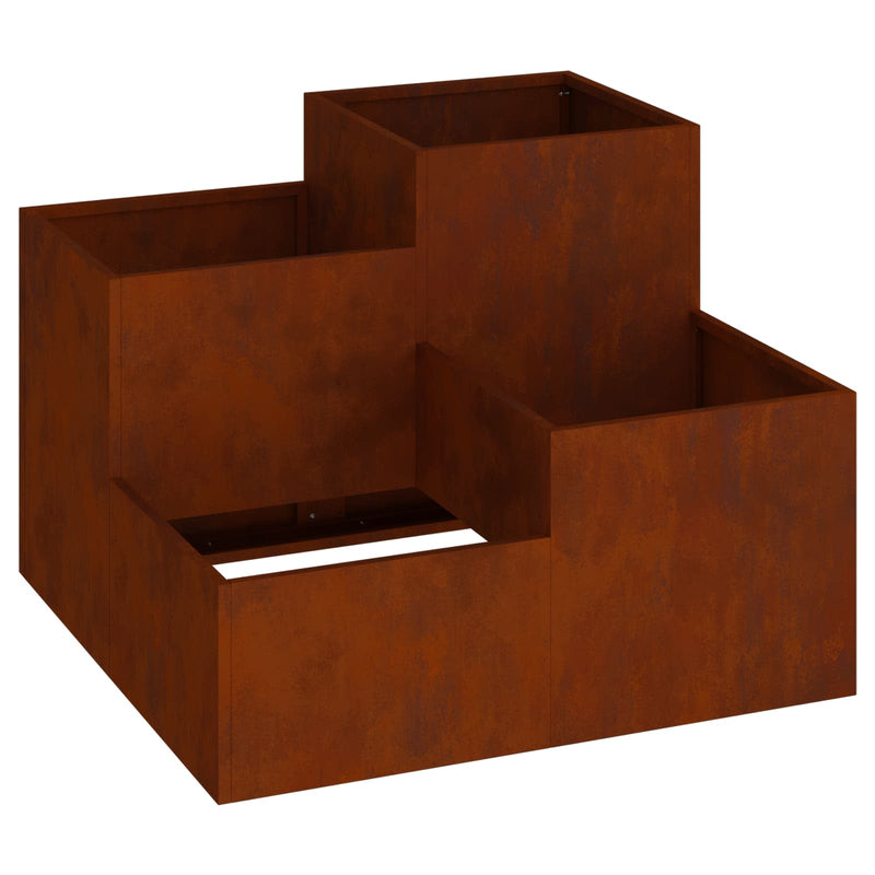 Afbeelding laden in galerijviewer, Vidaxl tuin bloempot roestig 100 x 100 x 60 cm cortenstaal
