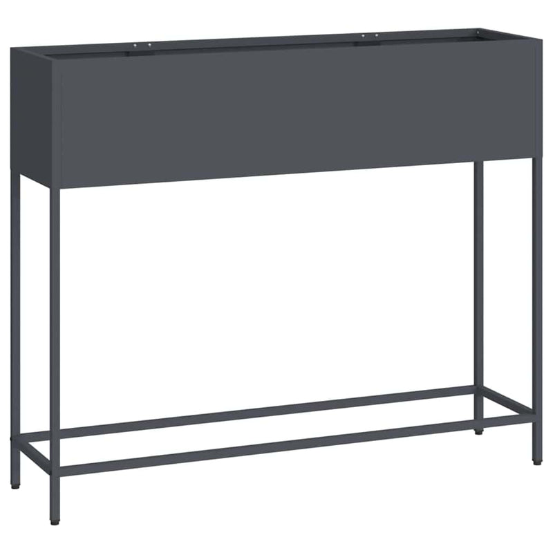 Afbeelding laden in galerijviewer, Vidaxl verhoogde tuin plantbak antraciet 100 x 26 x 82 cm staal
