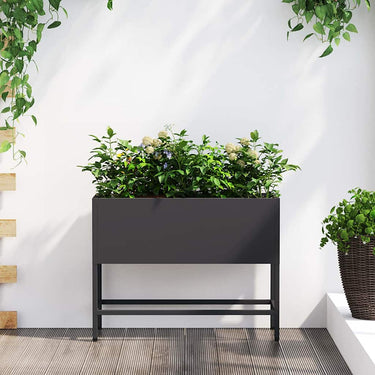 Vidaxl verhoogde tuin plantbak zwart 60 x 26 x 45 cm staal