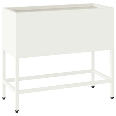 Vidaxl verhoogde tuin plantbak wit 60 x 26 x 45 cm staal