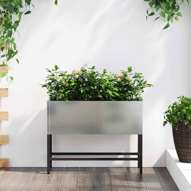 Vidaxl verhoogde tuin plantbak zilver 60 x 26 x 45 cm
