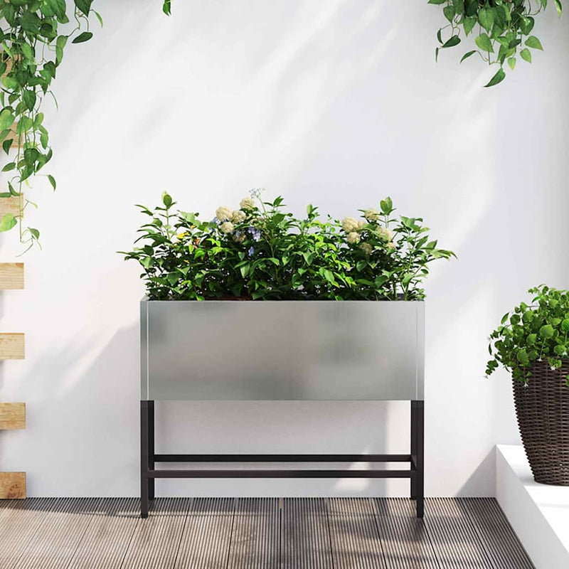Afbeelding laden in galerijviewer, Vidaxl verhoogde tuin plantbak zilver 60 x 26 x 45 cm
