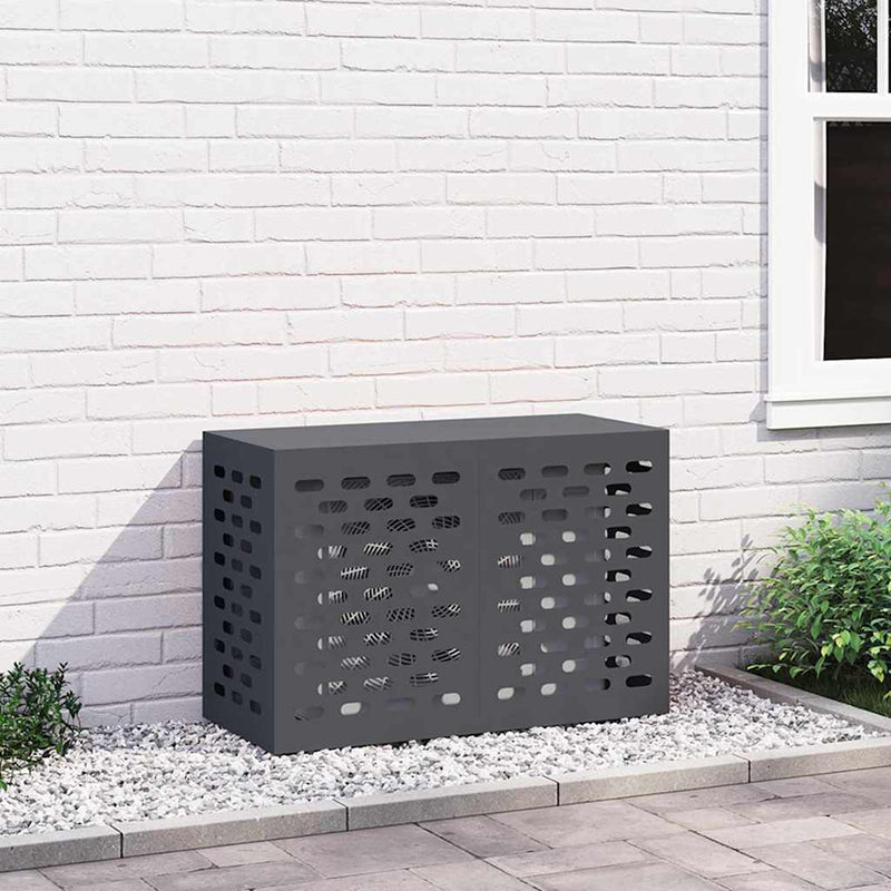 Afbeelding laden in galerijviewer, Vidaxl airconditioner hoes antraciet 90 x 40 x 60 cm staal
