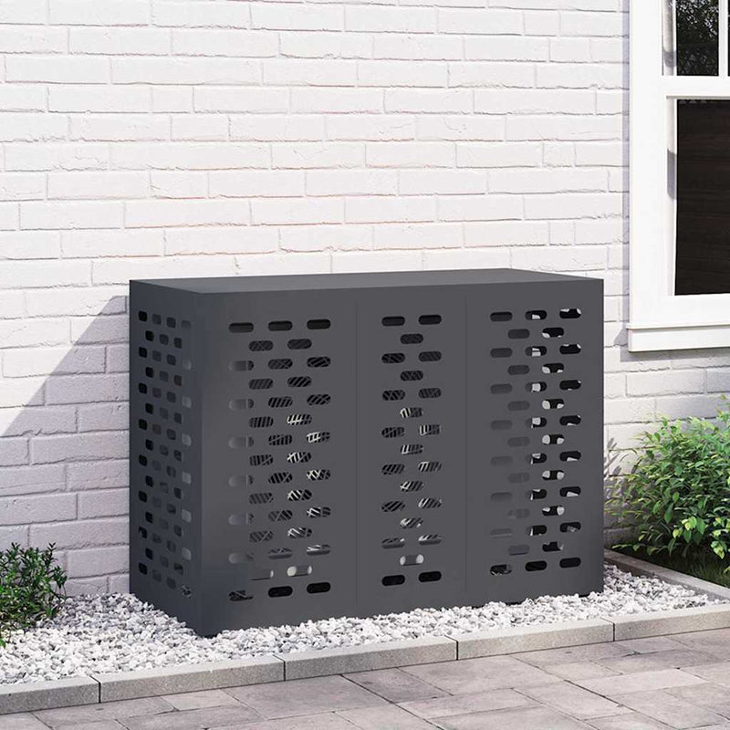 Afbeelding laden in galerijviewer, Vidaxl airconditioner hoes antraciet 110 x 50 x 80 cm staal
