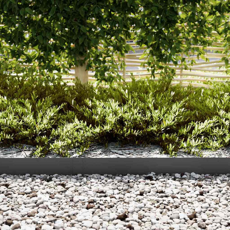 Afbeelding laden in galerijviewer, Vidaxl tuinrand 30 pcs zwart 100 x 0.05 x 20 cm koudgewalst staal
