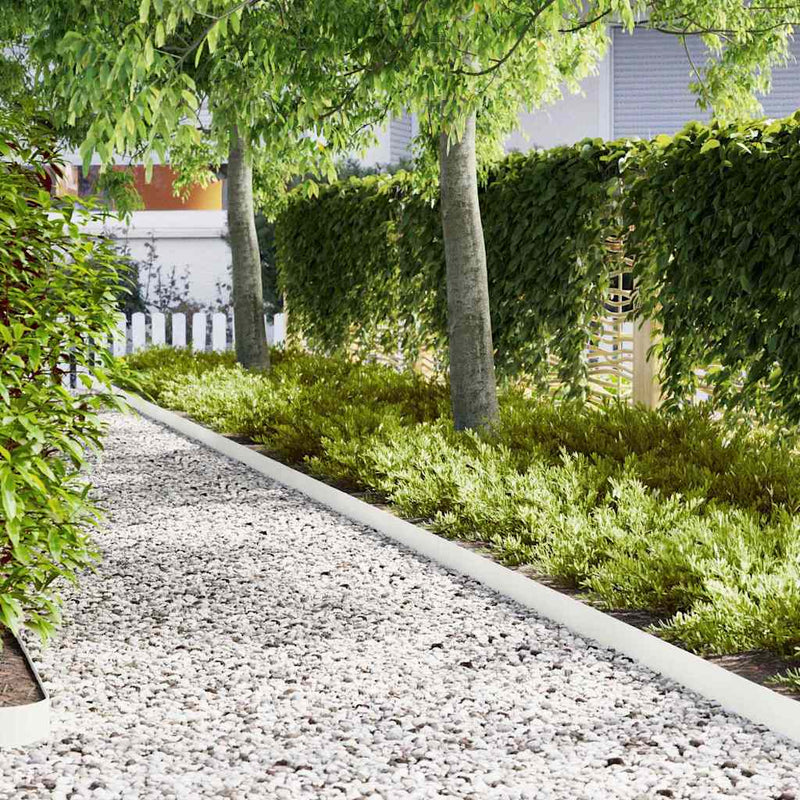 Afbeelding laden in galerijviewer, Vidaxl tuinrand 20 pcs wit 100 x 0.05 x 20 cm koudgewalst staal
