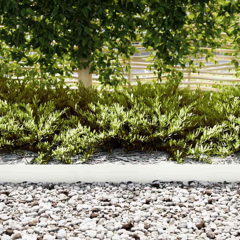 Afbeelding laden in galerijviewer, Vidaxl tuinrand 50 pcs wit 100 x 0.05 x 20 cm koudgewalst staal
