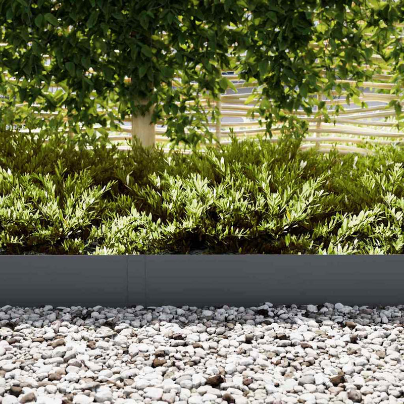 Afbeelding laden in galerijviewer, Vidaxl tuinrand 10 pcs antraciet 100 x 0.05 x 20 cm koudgewalst staal
