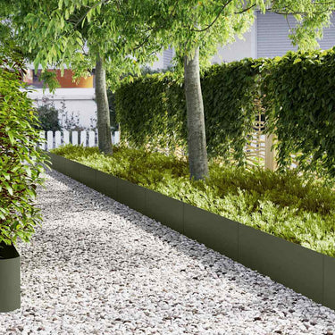 Vidaxl tuinrand 20 pcs olijf groen 100 x 0.05 x 20 cm