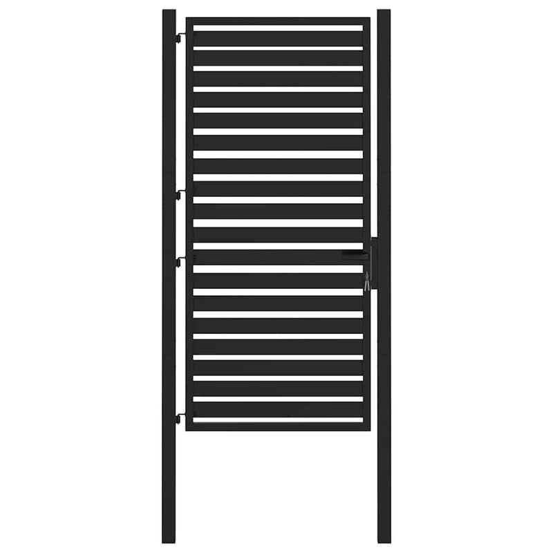Chargez l'image dans la visionneuse de la galerie, Vidaxl tuinhek afsluitbaar 100x180 cm aluminium zwart
