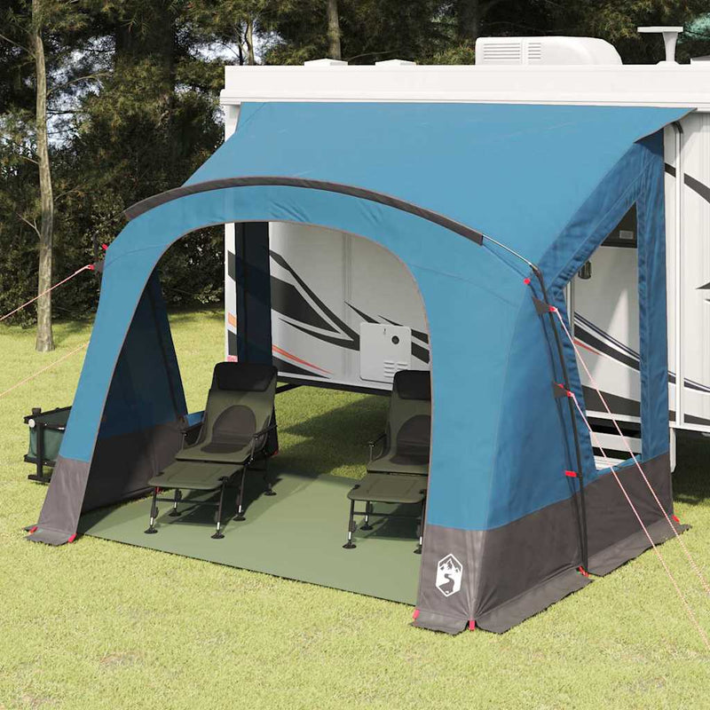 Afbeelding laden in galerijviewer, Vidaxl caravan tent met dak met opslag blauw 252 x 245 x 245 cm
