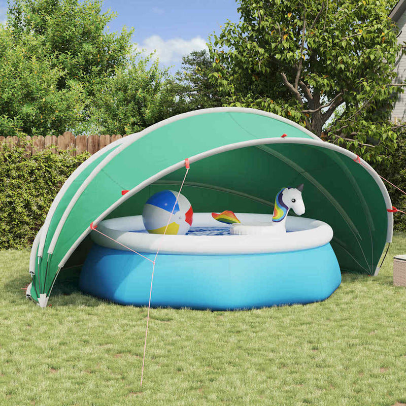 Afbeelding laden in galerijviewer, Vidaxl pooldome blauw 500 x 500 x 236 cm 185t polyester met pu-coating
