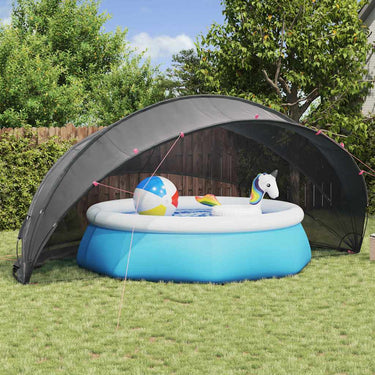 Vidaxl pooldome zwart 546 x 516 x 250 cm 185t polyester met pu-coating