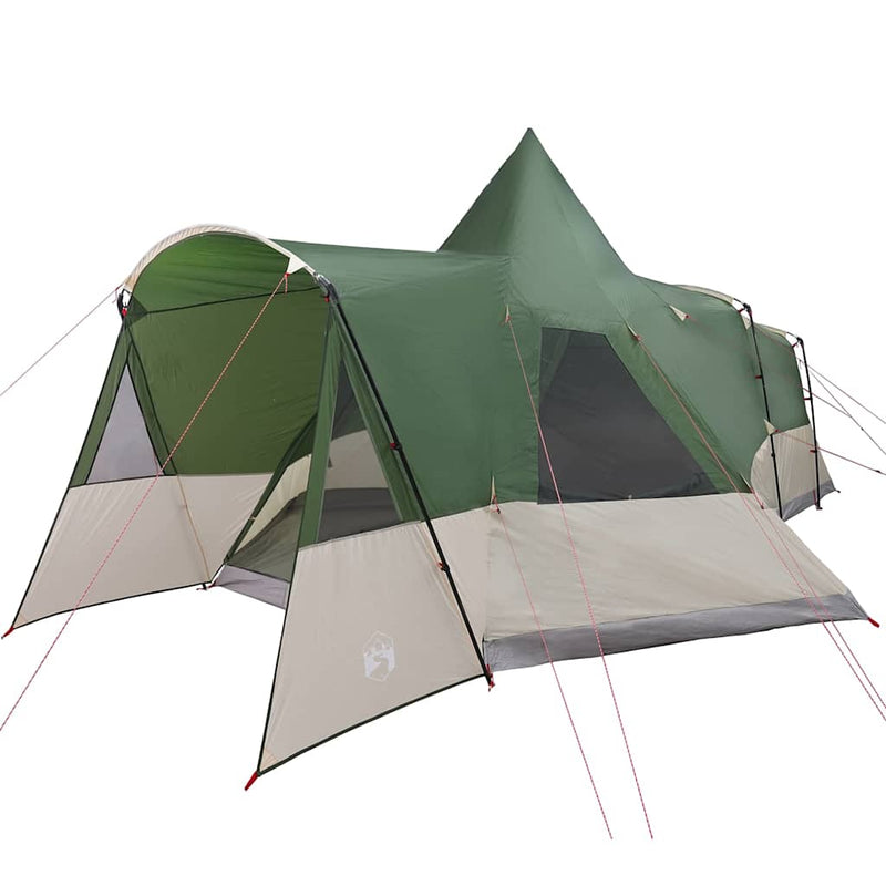 Chargez l'image dans la visionneuse de la galerie, Vidaxl teepee tent met dak met opslag groen 720 x 465 x 295 cm

