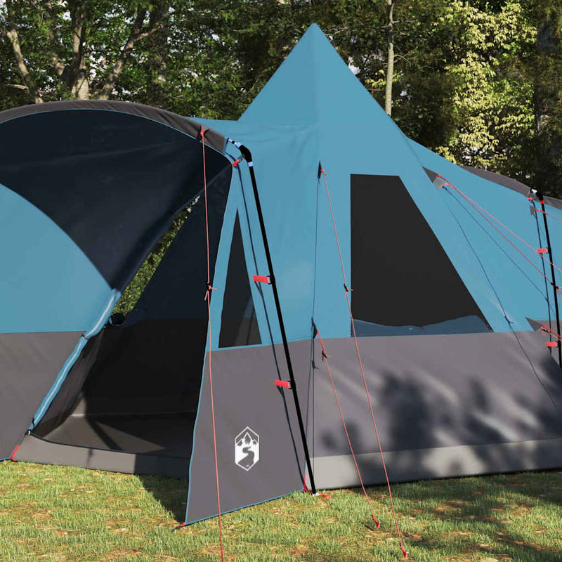 Chargez l'image dans la visionneuse de la galerie, Vidaxl teepee tent met dak met opslag blauw 720 x 465 x 295 cm
