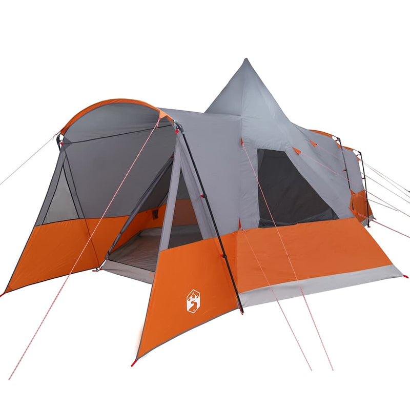 Afbeelding laden in galerijviewer, Vidaxl teepee tent met dak grijs en oranje 720 x 465 x 295 cm
