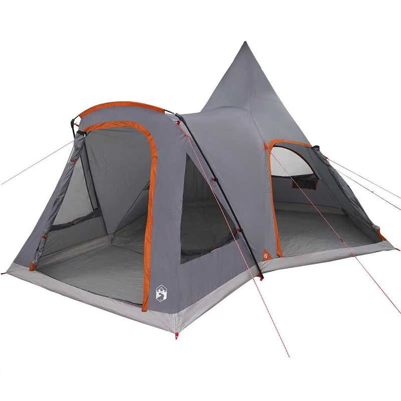 Chargez l'image dans la visionneuse de la galerie, Vidaxl teepee tent met dak grijs en oranje 545 x 450 x 295 cm
