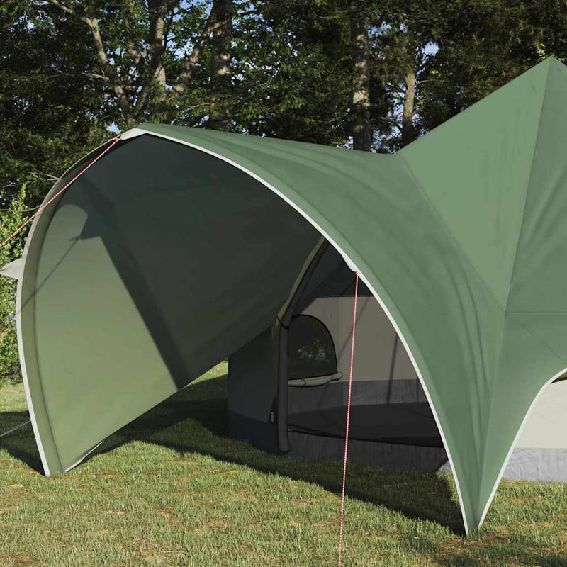 Afbeelding laden in galerijviewer, Vidaxl teepee tent met dak groen en grijs 600 x 600 x 347 cm
