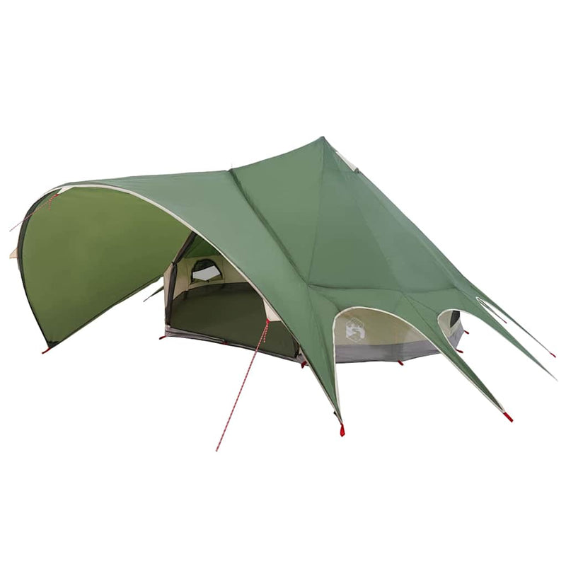Afbeelding laden in galerijviewer, Vidaxl teepee tent met dak groen en grijs 600 x 600 x 347 cm

