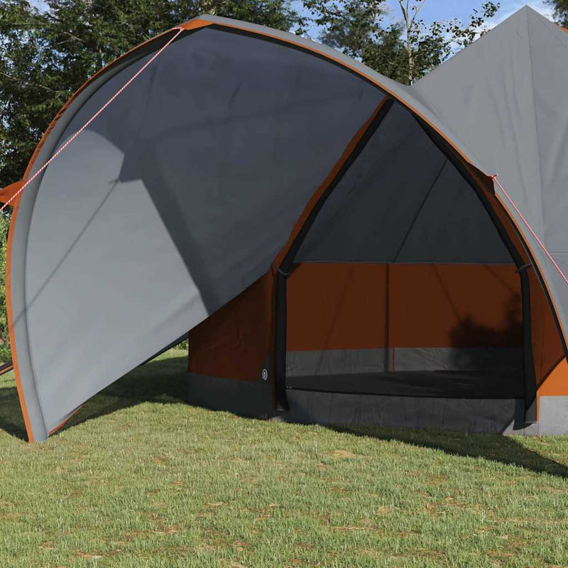ギャラリービューアに画像をロードする, Vidaxl teepee tent met dak grijs en oranje 600 x 600 x 347 cm
