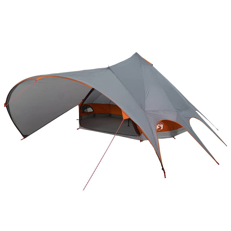 ギャラリービューアに画像をロードする, Vidaxl teepee tent met dak grijs en oranje 600 x 600 x 347 cm
