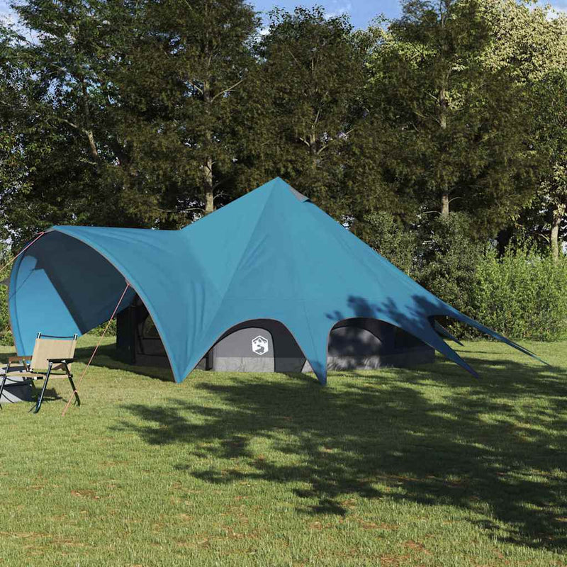 Afbeelding laden in galerijviewer, Vidaxl teepee tent met dak blauw en grijs 600 x 600 x 347 cm
