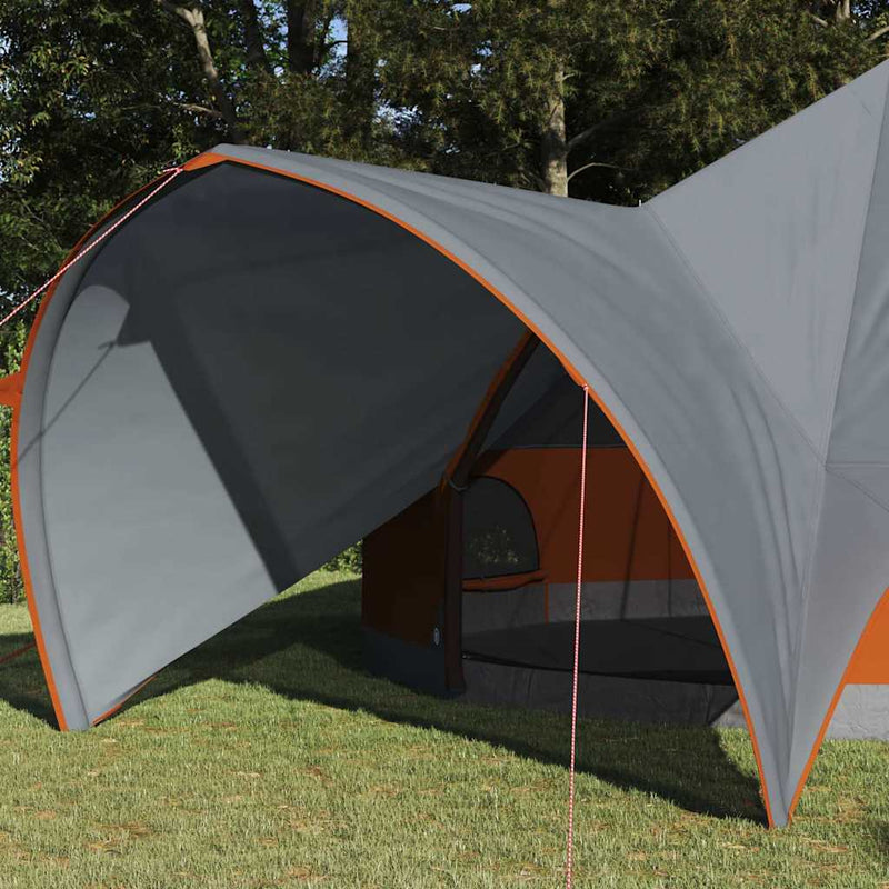 ギャラリービューアに画像をロードする, Vidaxl teepee tent met dak grijs en oranje 600 x 600 x 347 cm
