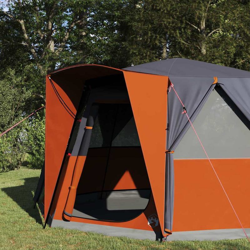 ギャラリービューアに画像をロードする, Vidaxl huisje tent met dak grijs en oranje 425 x 396 x 222 cm
