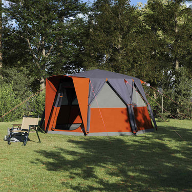 Vidaxl huisje tent met dak grijs en oranje 425 x 396 x 222 cm