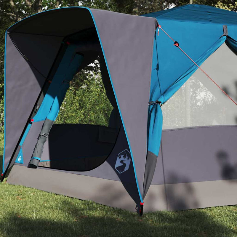 Chargez l'image dans la visionneuse de la galerie, Vidaxl huisje tent met dak met opslag blauw 400 x 350 x 212 cm
