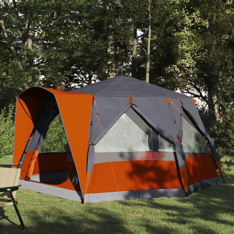ギャラリービューアに画像をロードする, Vidaxl huisje tent met dak grijs en oranje 333 x 317 x 194 cm

