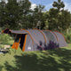 Vidaxl tunneltent met dak grijs en oranje 740 x 370 x 220 cm
