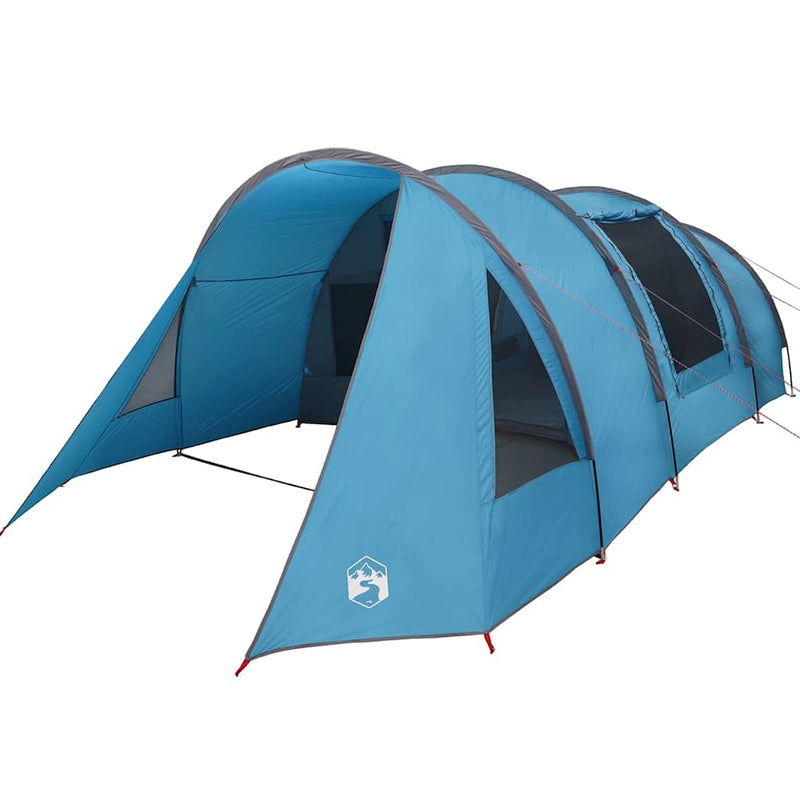 Afbeelding laden in galerijviewer, Vidaxl tunneltent met dak met opslag blauw en grijs 778 x 356 x 210 cm
