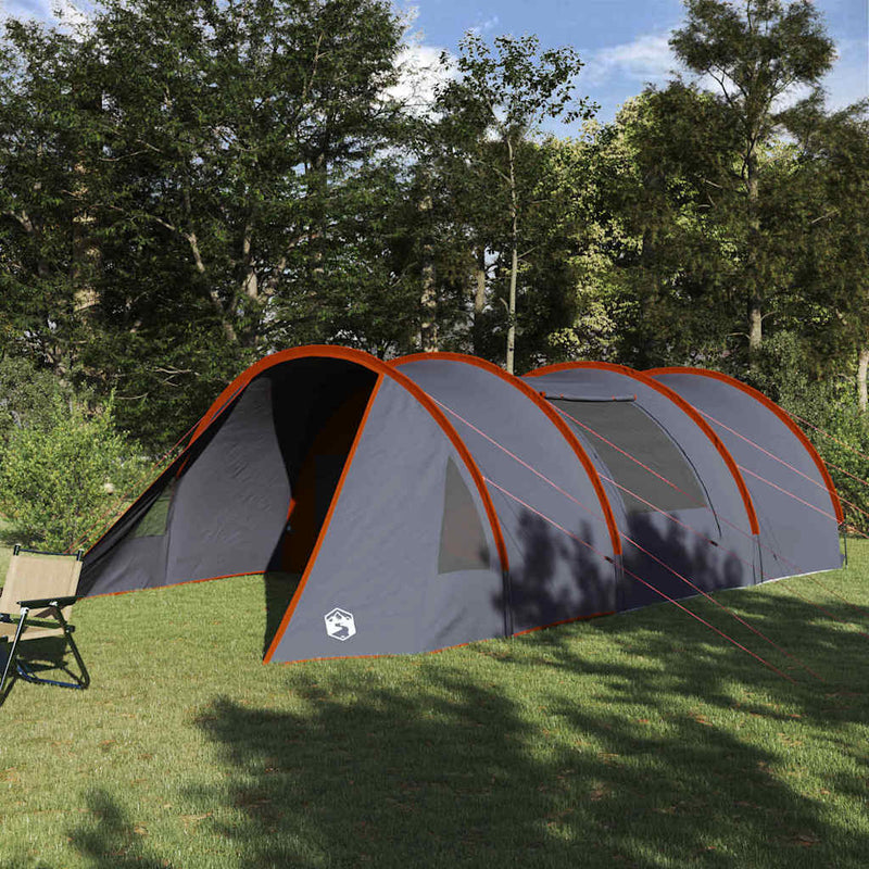 Afbeelding laden in galerijviewer, Vidaxl tunneltent met dak grijs en oranje 778 x 356 x 210 cm

